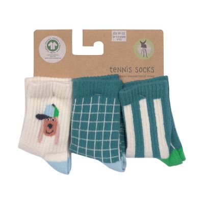 Lässig Tennis Socks 3 pcs GOTS Dog - Maat 23‑26