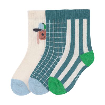 Lässig Tennis Socks 3 pcs GOTS Dog - Maat 19‑22