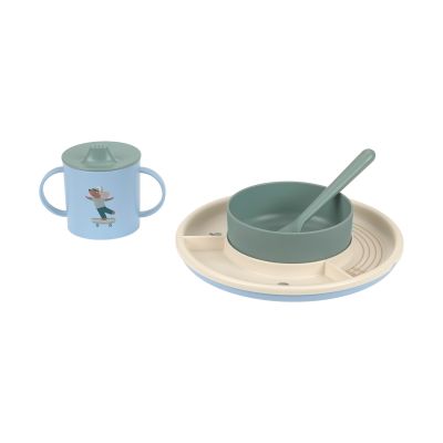 Lässig Tiny Team Eetset Stack & Snack - Blauw Lässig Tiny Team Eetset Stack & Snack - Blauw