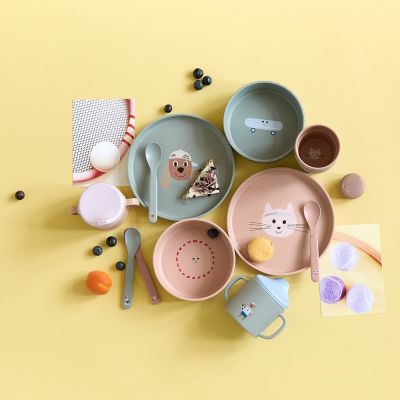 Lässig Tiny Team Cat Dinerset - Roze Lässig Tiny Team Cat Dinerset - Roze