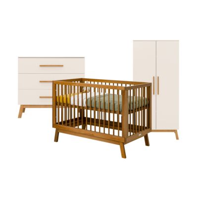 Bopita Ledikant 60 x 120 - Commode - 2-Deurskast - Kaleo - Dune/Rose Wood