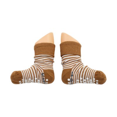 KipKep Blijf-Sokjes - 18-24 Mnd - Antislip - 1-Pack - Camel Stripes