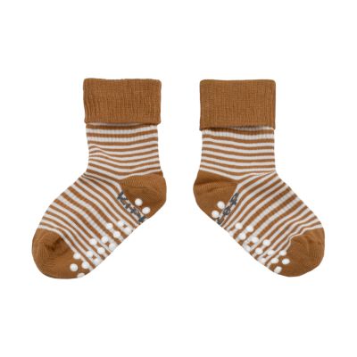 KipKep Blijf-Sokjes - 18-24 Mnd - Antislip - 1-Pack - Camel Stripes