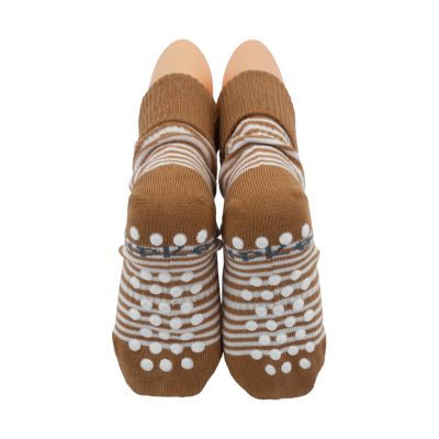 KipKep Blijf-Sokjes - 18-24 Mnd - Antislip - 1-Pack - Camel Stripes