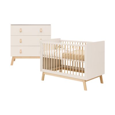 Bopita Ledikant 60 x 120 cm - Commode - Lines - Dune/Natural