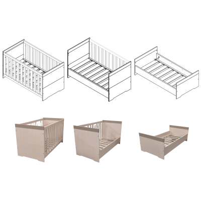 Interbaby Ledikant 70 x 140 - Commode - Sandstone