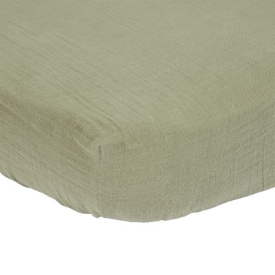 Little Dutch Hoeslaken Hydrofiel Wieg 40 x 80 Olive