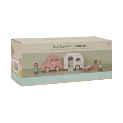 Little Dutch Speelgoed auto met caravan FSC
