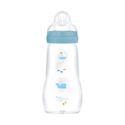 MAM Feel Good Babyfles - Glas - 260 ml - Blue MAM Feel Good Babyfles - Glas - 260 ml - Blue
