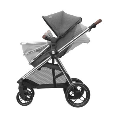 Maxi Cosi Kinderwagen 2 in 1 Zelia 3 Luxe Twillic Grey (Chrome frame & Brown Leather)