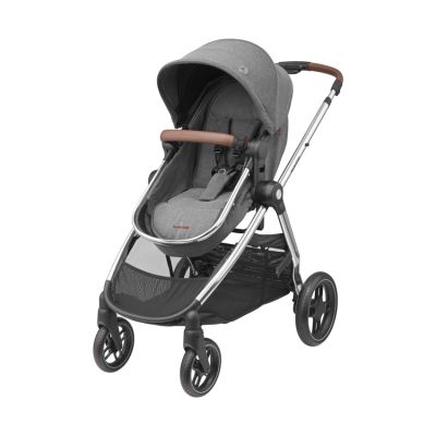 Maxi Cosi Kinderwagen 2 in 1 Zelia 3 Luxe Twillic Grey (Chrome frame & Brown Leather)