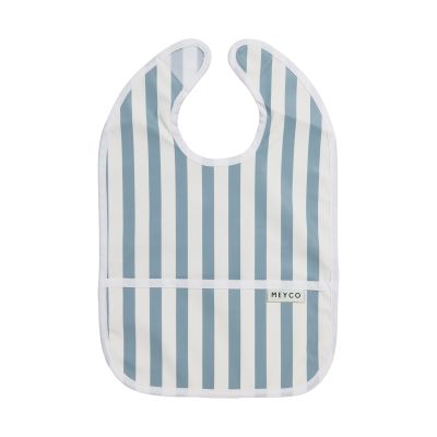 Meyco Baby Fat Stripe Slab Met Opvangbak - 2 stuks - Jeans Blue