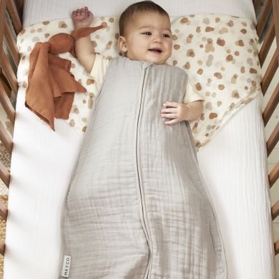 Meyco Baby Uni baby slaapzak Pre-Washed hydrofiel Greige 110 cm