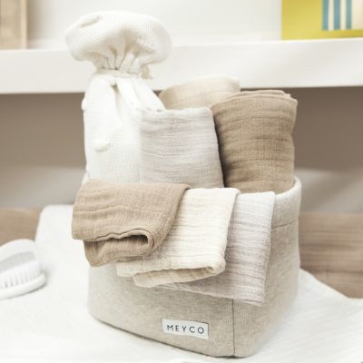 Meyco Uni Washand - Hydrofiel Pre-Washed - 3-Pack - Offwhite/Soft Sand/Taupe