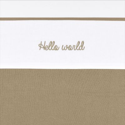 Meyco Ledikantlaken Hello World Taupe 100 x 150 cm 
