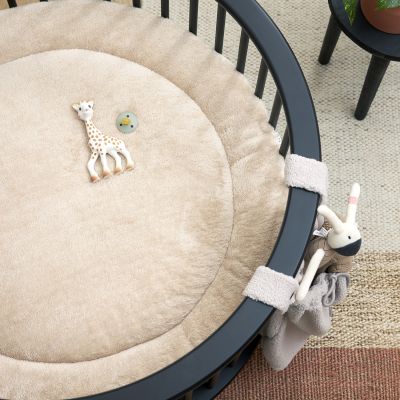 Meyco Boxkleed Rond Basic Knit Sand Melange 95 cm 
