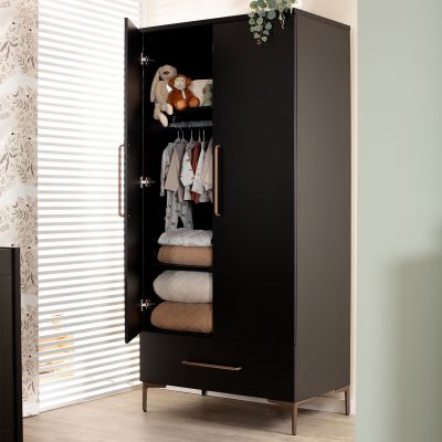 TWF Ledikant 70 x 140 - Commode XL 3 Laden 1 Deur - Hanglegkast 2 Deuren 1 Lade Modena Metaal