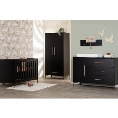 TWF Ledikant 70 x 140 - Commode XL 3 Laden 1 Deur - Hanglegkast 2 Deuren 1 Lade Modena Metaal
