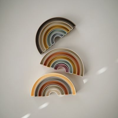 Mushie Stacker Toy Rainbow Hillside