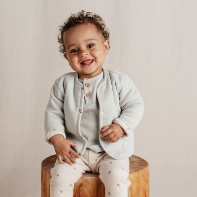 Little Dutch Vest Little Farm Wafel Soft Green 56