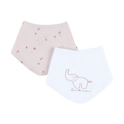 Noukie&#039;s B&amp;M Set 2 Bandana Slabbetjes – Badstof &amp; Katoen – Bali, Geluksduiven