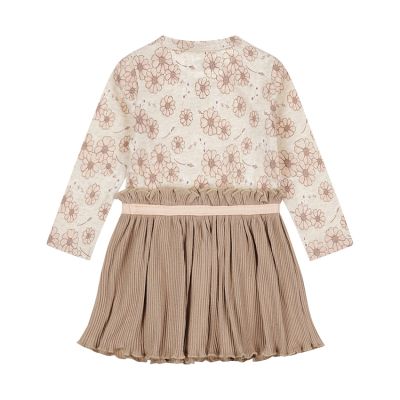 Dirkje Jurk Flower – Taupe Offwhite – Maat 68