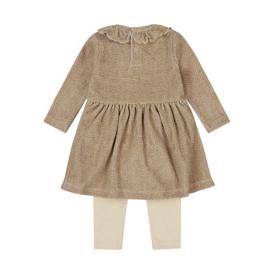 Dirkje Jurk + Legging - Maat 74 - Beige Grey