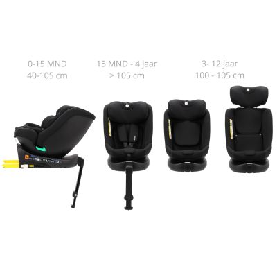 Puck Autostoel JUNE-black Draaibaar Groep 0/1/2/3 (40-150 cm) Puck Autostoel JUNE-black Draaibaar Groep 0/1/2/3 (40-150 cm)