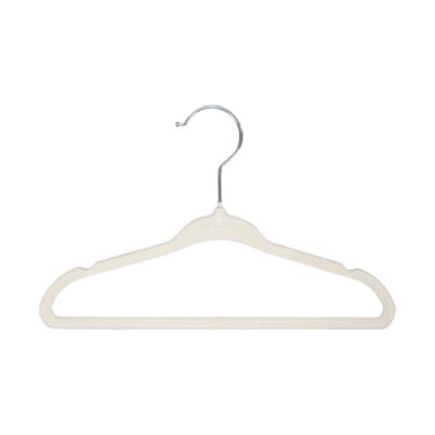 Puck Kledinghanger Velours Ecru (6 stuks)