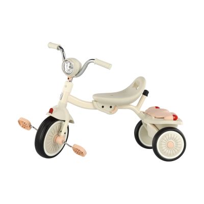 Puck Driewieler Cream-Rose met duwstang