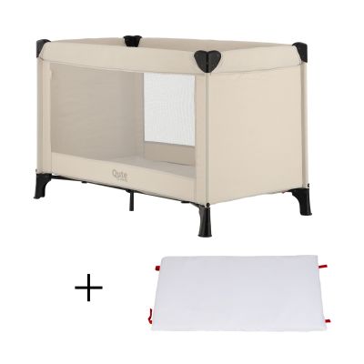 Qute Q-Sleep Campingbed Easyfold + Q-Matti Matras incl. Hoes - Ivory