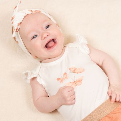 Babylook Butterflies Ruffle Romper - Mt. 62 - Snow White
