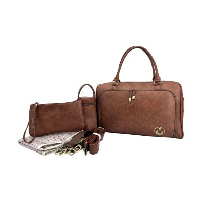Isoki Double Zip Satchel Bag Redwood