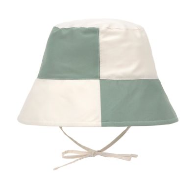 Lässig Checkerboard Vissers Hoedje -7-12 Mnd - Green/Sea Salt 