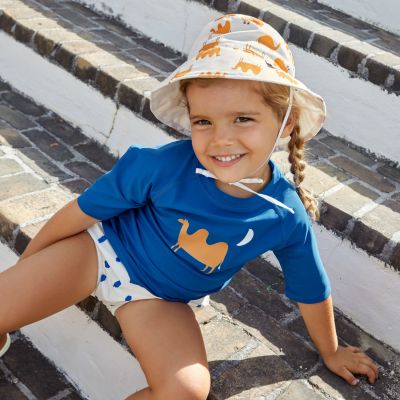 Lässig Zwem T-Shirt Korte Mouw Camel Blue 86