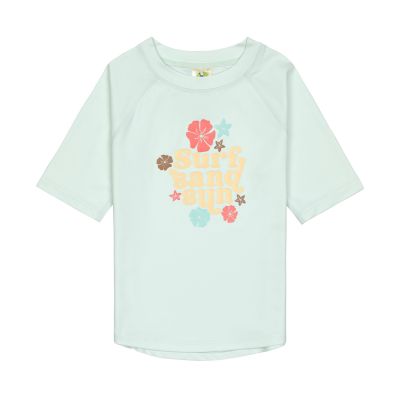 Lässig Zwemshirt met korte mouwen - Flowers Sea Foam