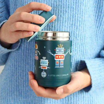 A Little Lovely Company Geïsoleerde RVS Food Jar - Robots