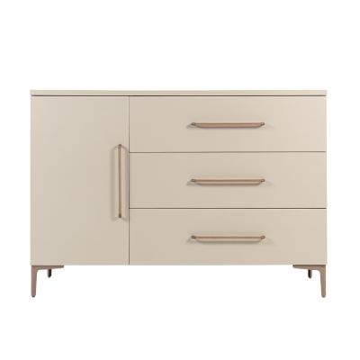 TWF Ledikant 60 x 120 - Commode XL 3 Laden 1 Deur Salerno Metaal - Hanglegkast 2 Deuren 1 Lade Salerno Metaal