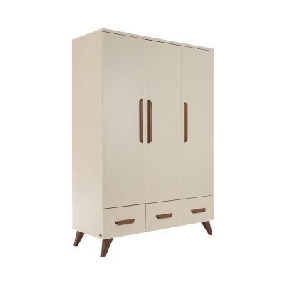 TWF Ledikant 70 x 140 - Commode 3 Laden - Hanglegkast XL 3 Deuren 2 Lade Salerno Walnoot