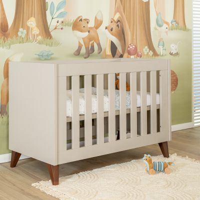 TWF Ledikant 60 x 120 - Commode XL 3 Laden 1 Deur Salerno Metaal - Hanglegkast 2 Deuren 1 Lade Salerno Walnoot