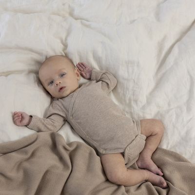 Feetje Romper Wikkel Rib The Magic Is In You Taupe Melange 44