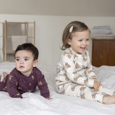 Feetje Bonnie Bouquet Pyjama - Maat 68 - Wijn Melange