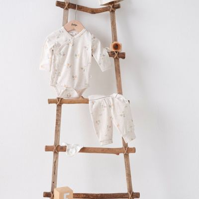 Feetje Picnic Party Wikkelromper  - Mt. 44 - Offwhite melange 