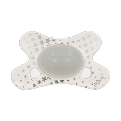 Difrax Glow In The Dark Fopspeen - Anatomisch - 0-6 Mnd - Wit