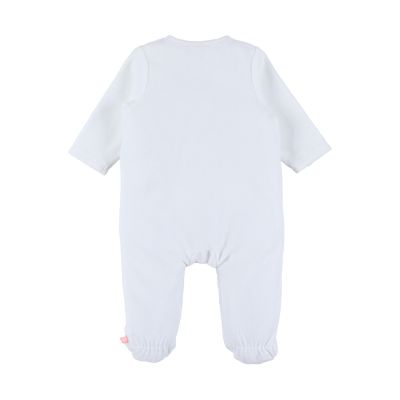 Noukie's F&O Pyjama Met Borduursel - 0 Mnd - Velours - Wit 