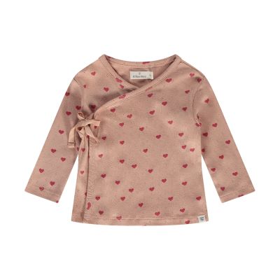 A Tiny Story Hearts overslag longsleeve - Dusty Coral