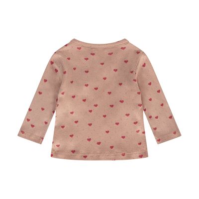 A Tiny Story Hearts overslag longsleeve - Mt. 62 - Dusty Coral