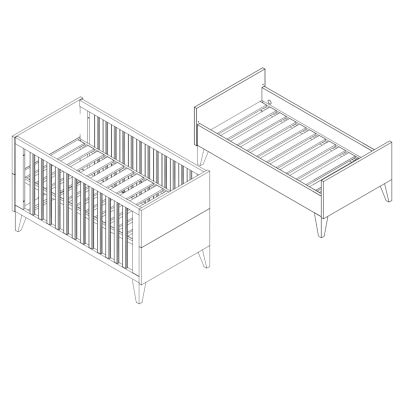 TWF Ledikant 70 x 140 - Commode 3 Laden - Hanglegkast 2 Deuren 1 Lade Salerno Walnoot TWF Ledikant 70 x 140 - Commode 3 Laden - Hanglegkast 2 Deuren 1 Lade Salerno Walnoot