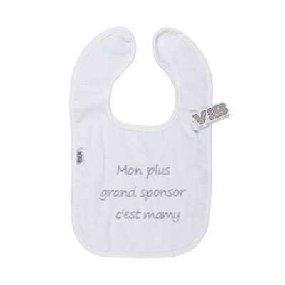 VIB Slabbetje - Mon plus grand sponsor c&#039;est mamy - Wit/Grijs