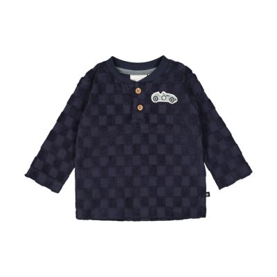 Feetje Let&#039;s Go! Longsleeve Ruit Badstof Shirt - Marine